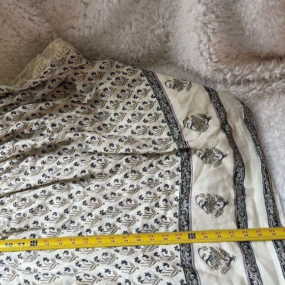 Free People Nomad tunic cotton with lace insert tassels accent size S P - Picture 7 of 11